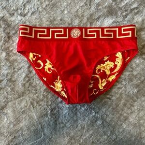 Versace Swim Brief, Red, New with Tags, Medium, Can be reversible